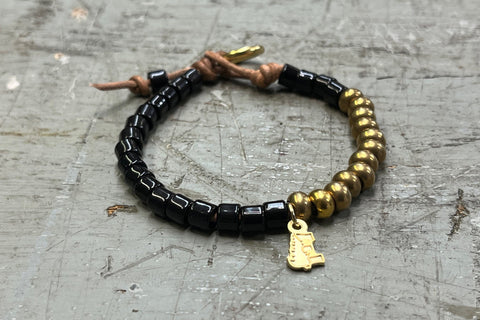 Brass Beaded Bracelet