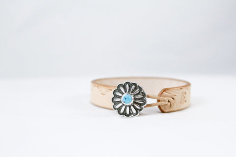 Sterling/ Turquoise Concho Cuff